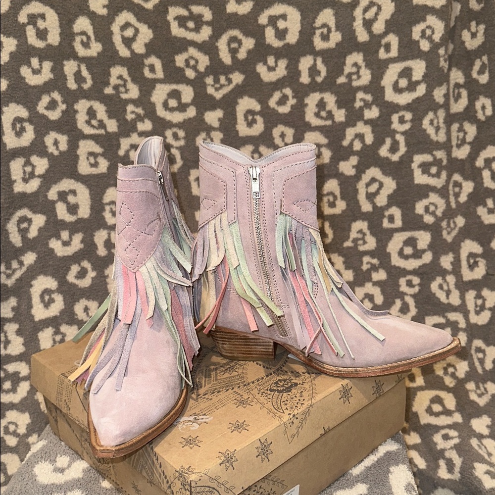Free People Collection Lawless Fringe Western Booties in Pink Multi ππ - Picture 9 of 17